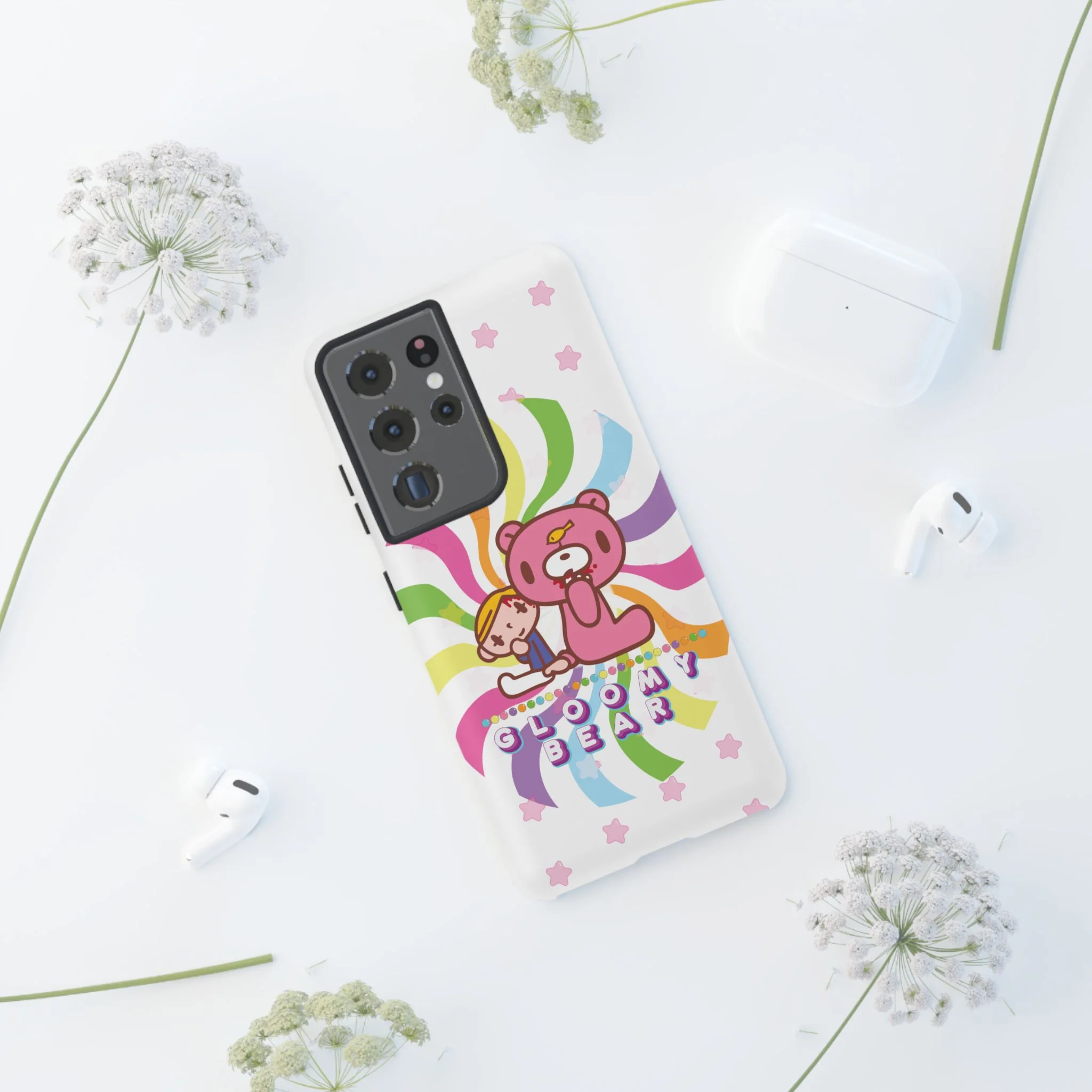 Swirly Rainbow Gloomy Bear - Tough Phone Case - Image 116
